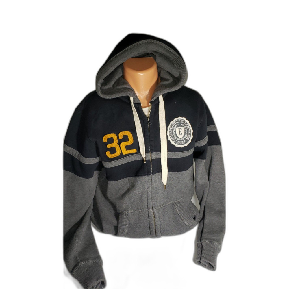 Old Navy Hoody Jacket Eastern University L #32 Cotton 85% Young Men's Black Gray